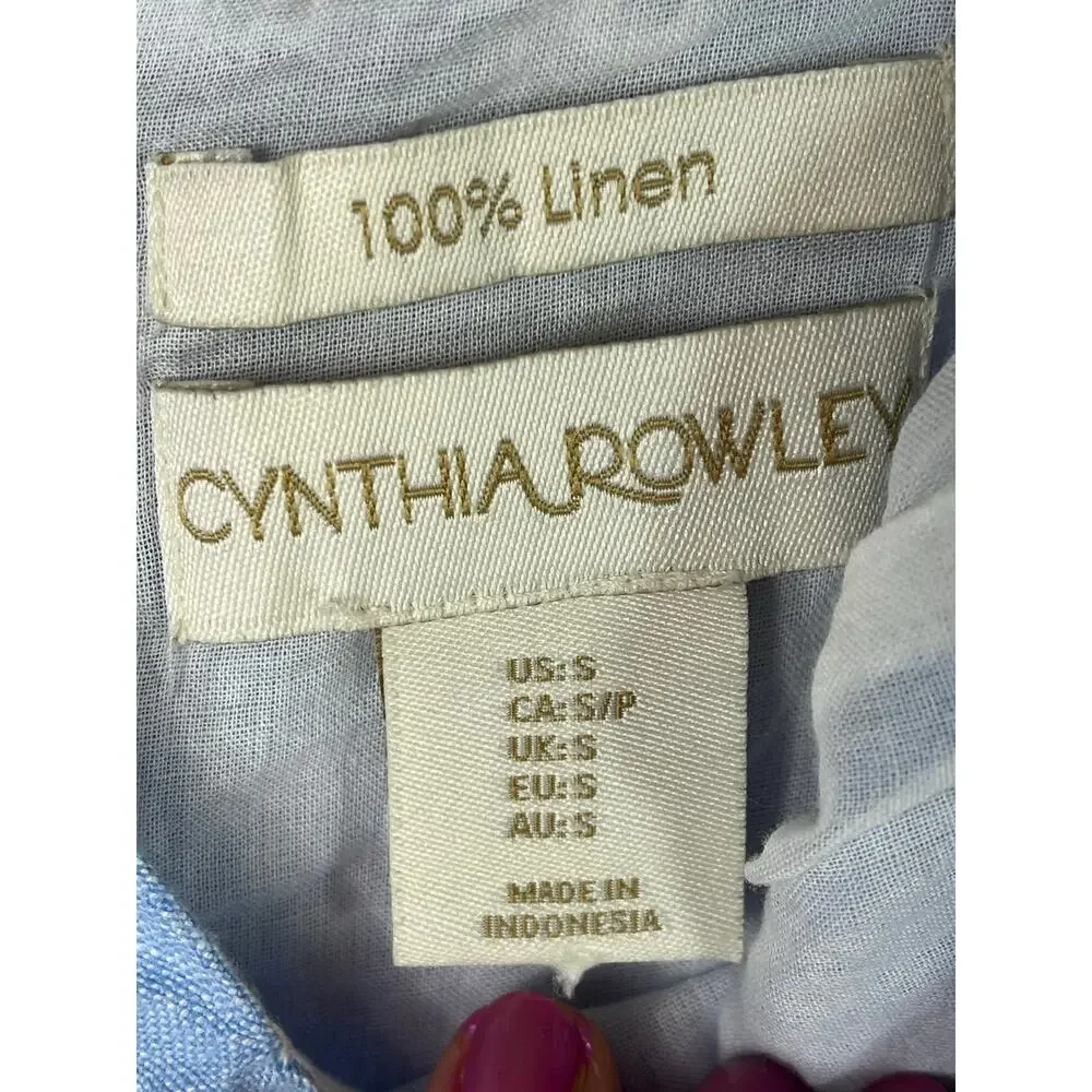 Cynthia Rowley 100% linen colorblock mini sundress with side pockets, Small, EUC